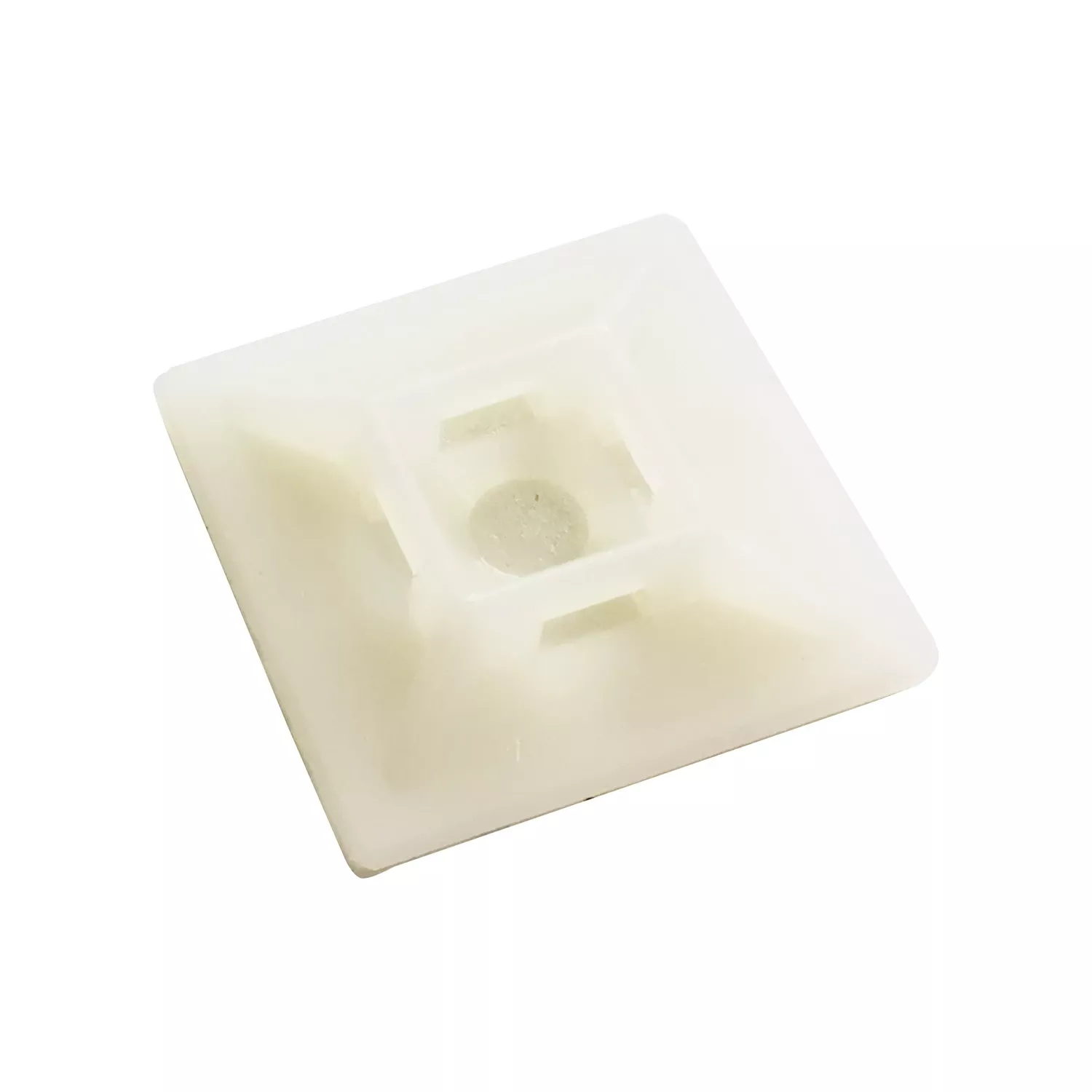 1 In. L White Cable Tie Base Mount 5 Pk