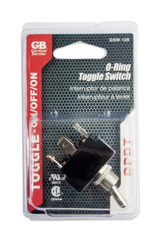 10 Amps Toggle O-ring Switch Silver 1 Pk