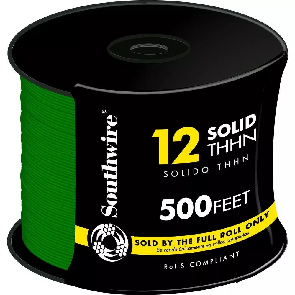 12 Solid Building Wire, Green 12, 500 Ft.