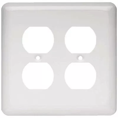 2-Gang Duplex Wall Plate, White