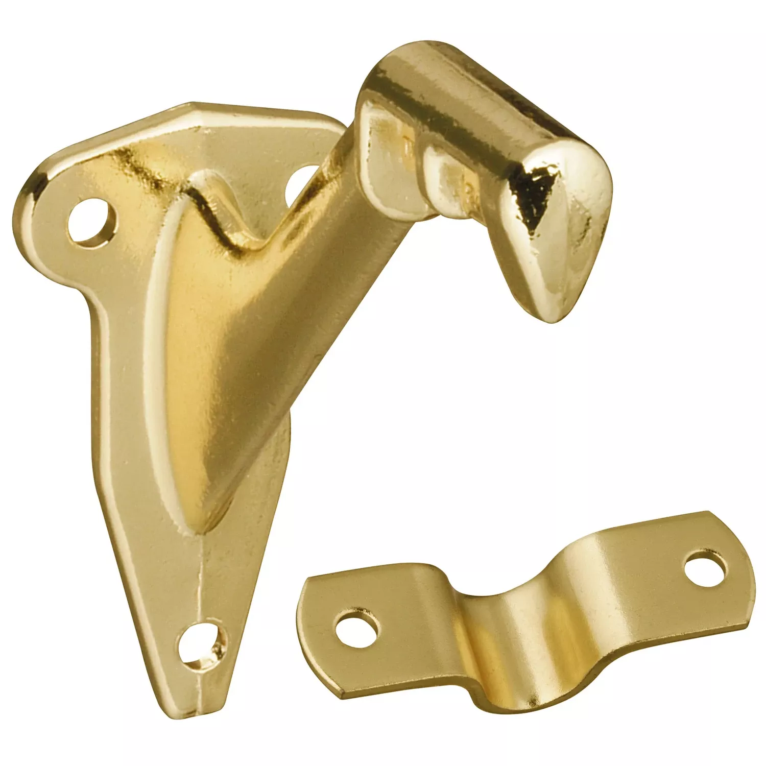2-Pc. Handrail Bracket, Polished Brass