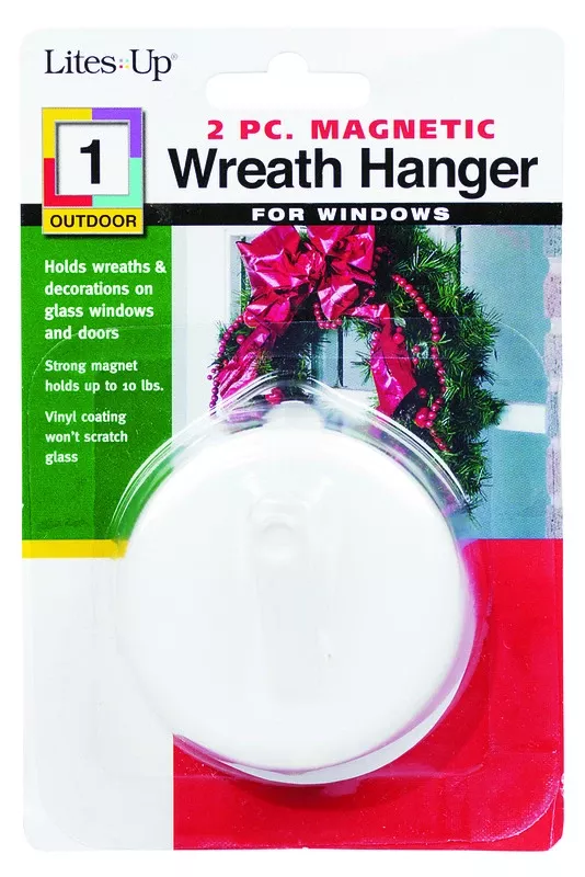 2-Pc. Magnetic Wreath Hanger, White