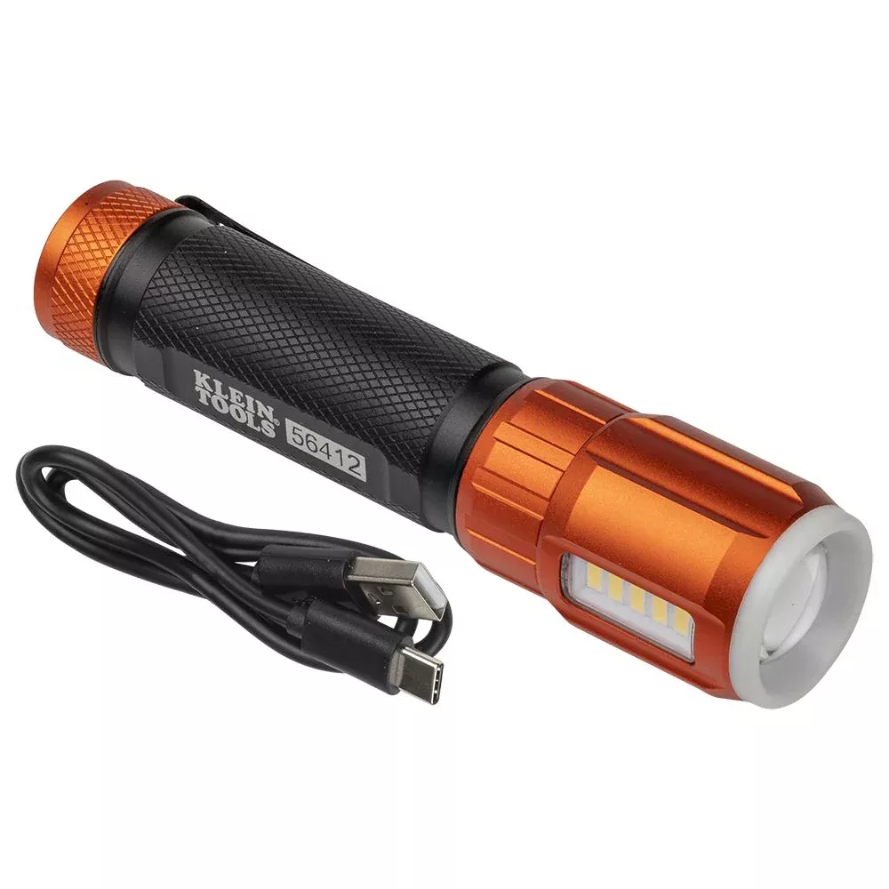 Klein 56412 Rechargeable LED Flashlight with Worklight