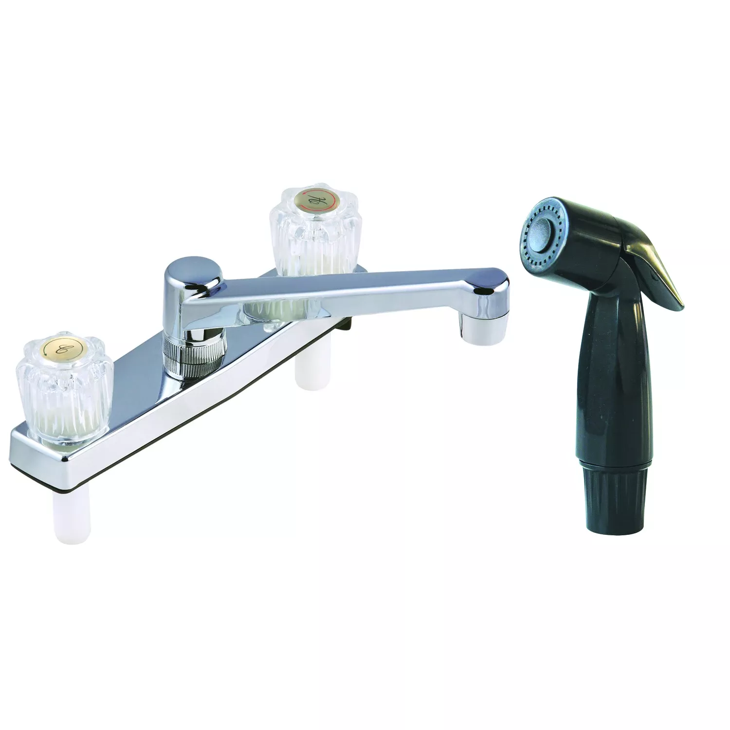 Two Handle Chrome Kitchen Faucet With Side Sprayer - Model 8238cp