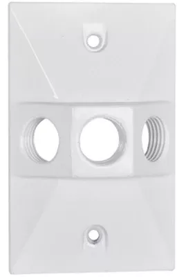 Weatherproof Rectangular Lampholder Cover, White