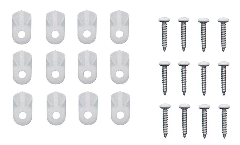 Window-Screen Flush-Panel Clips, White Plastic, 12-Pk.