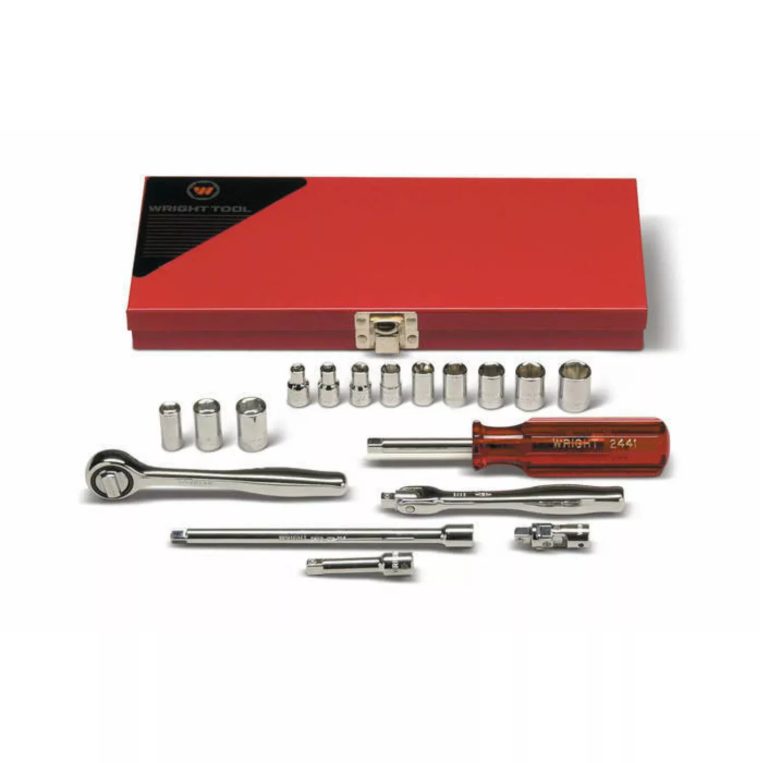 Wright Tool 218 1/4" Drive 6,8 Point Standard Socket Set 18 Piece