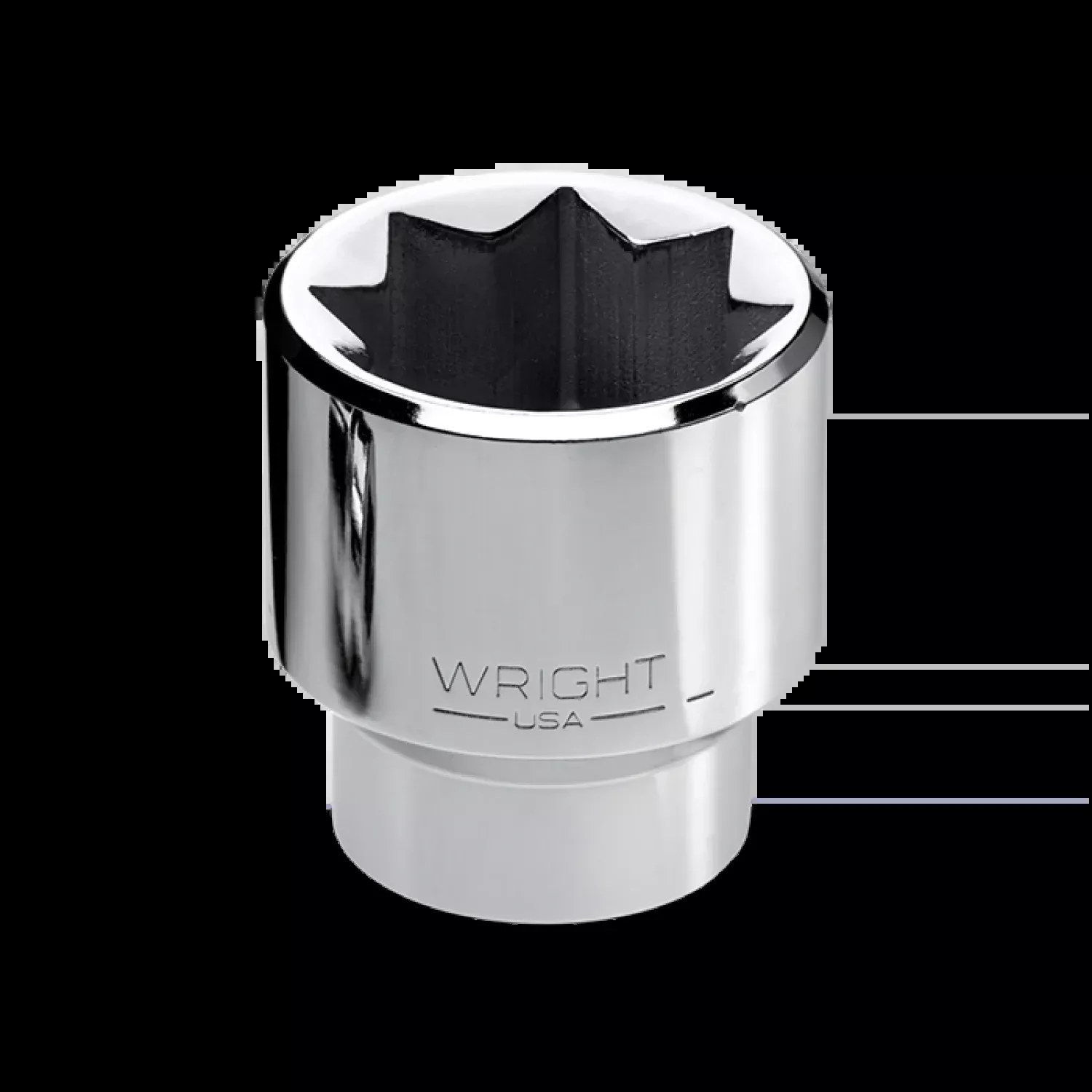 Wright Tool 4322 Square 1/2 Inch Drive 8 Point Standard Socket